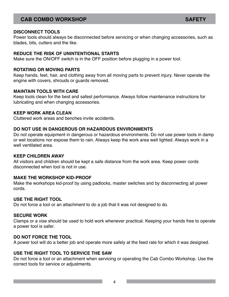 Barranca Diamond CAB COMBO WORKSHOP User Manual | Page 4 / 40