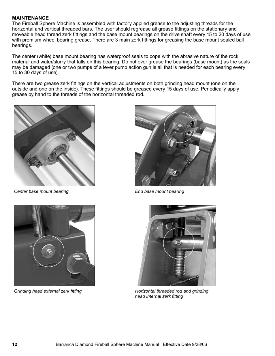 Barranca Diamond FIREBALL 2 AXLE SPHERE MACHINE User Manual | Page 12 / 16