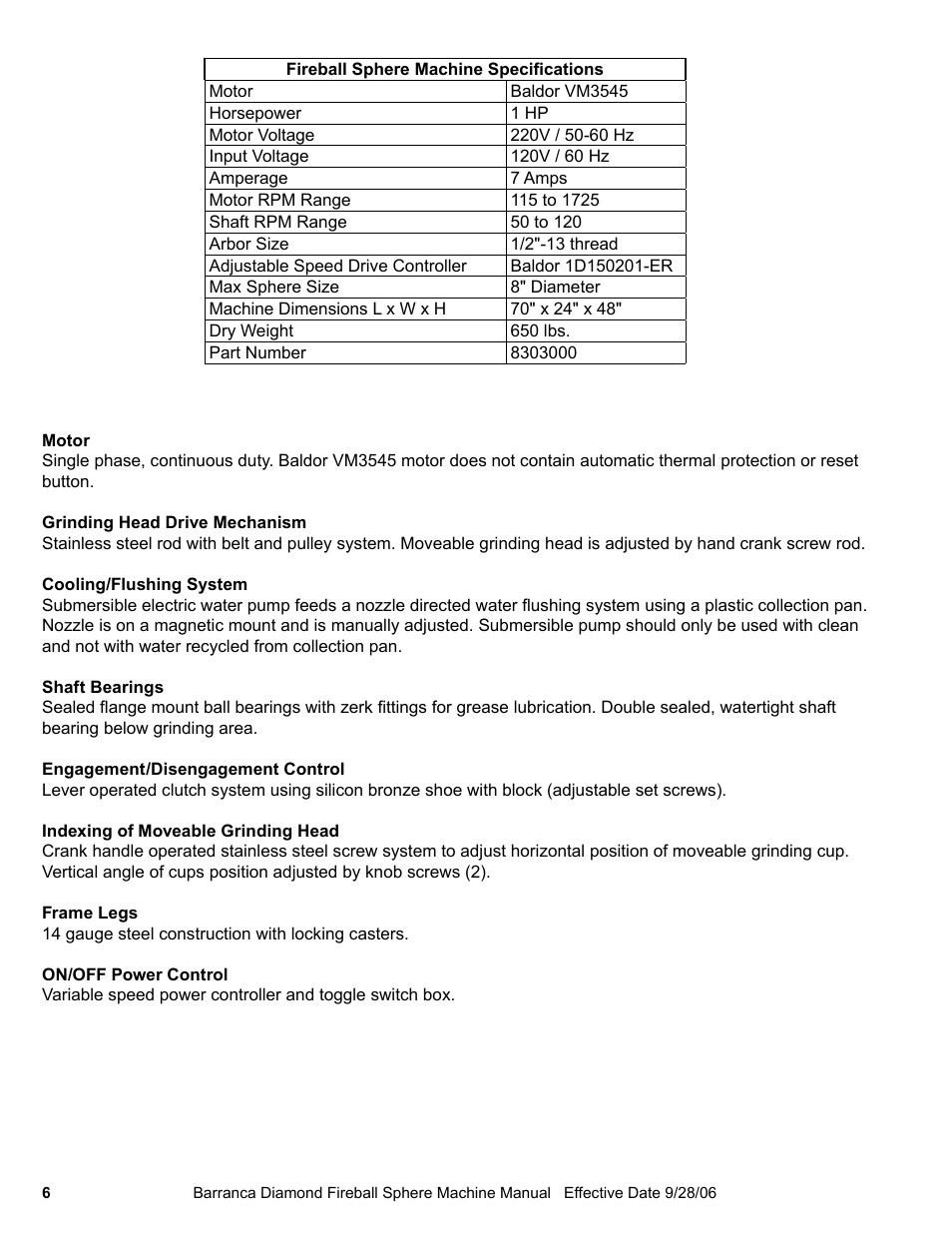 Barranca Diamond FIREBALL 2 AXLE SPHERE MACHINE User Manual | Page 6 / 16