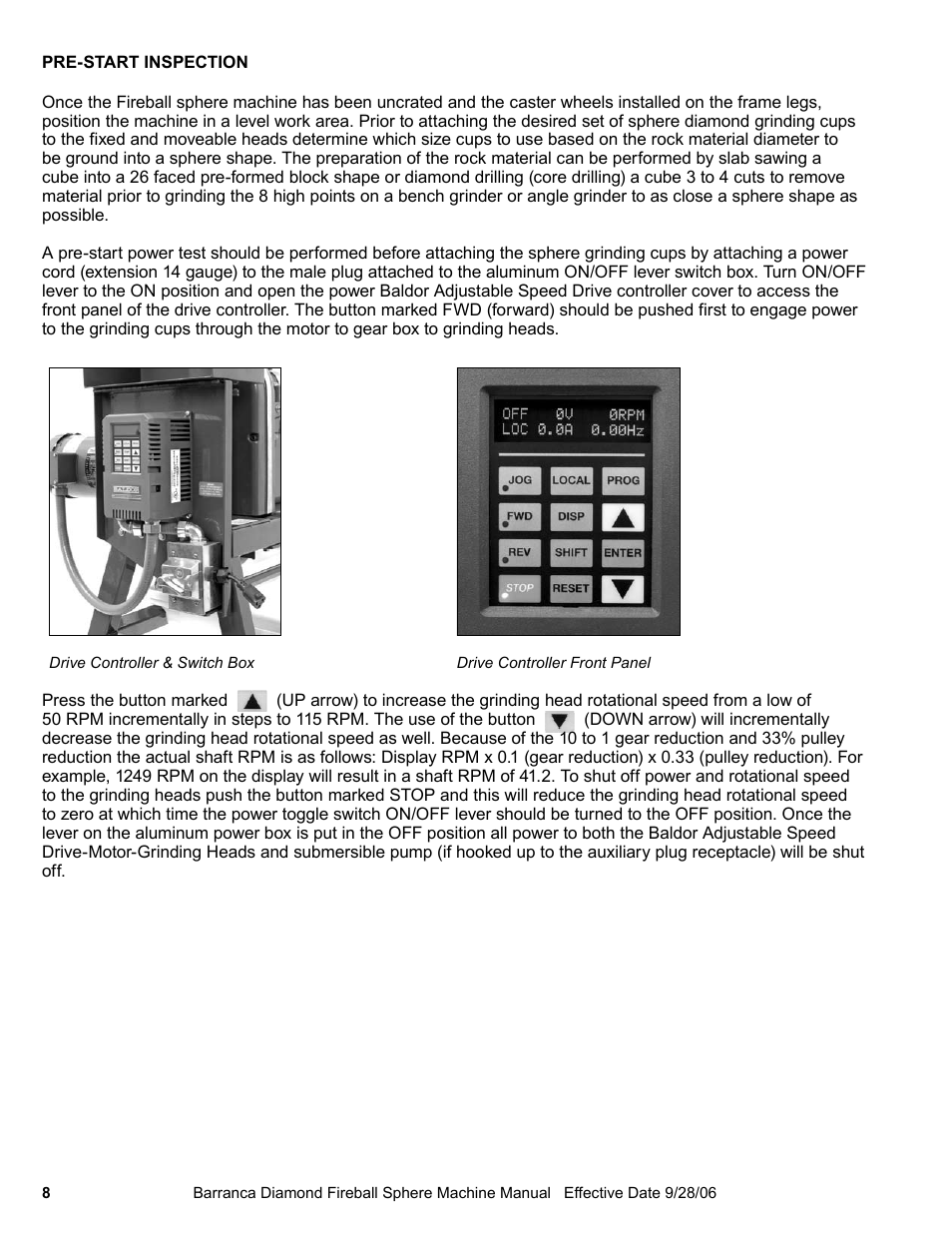 Barranca Diamond FIREBALL 2 AXLE SPHERE MACHINE User Manual | Page 8 / 16