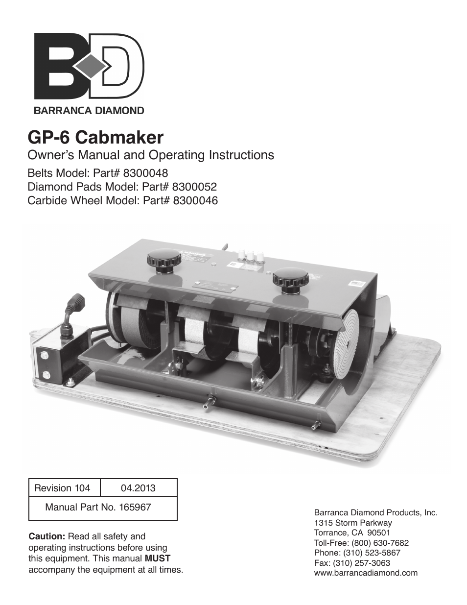 Barranca Diamond GP-6 Cabmaker User Manual | 40 pages