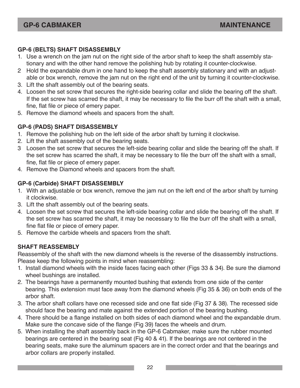 Barranca Diamond GP-6 Cabmaker User Manual | Page 22 / 40