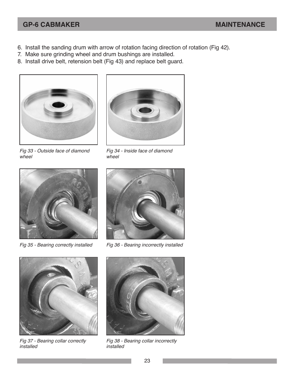 Gp-6 cabmaker maintenance | Barranca Diamond GP-6 Cabmaker User Manual | Page 23 / 40