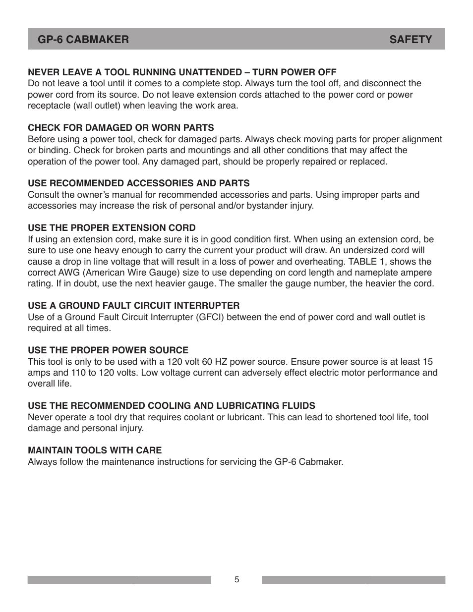 Barranca Diamond GP-6 Cabmaker User Manual | Page 5 / 40