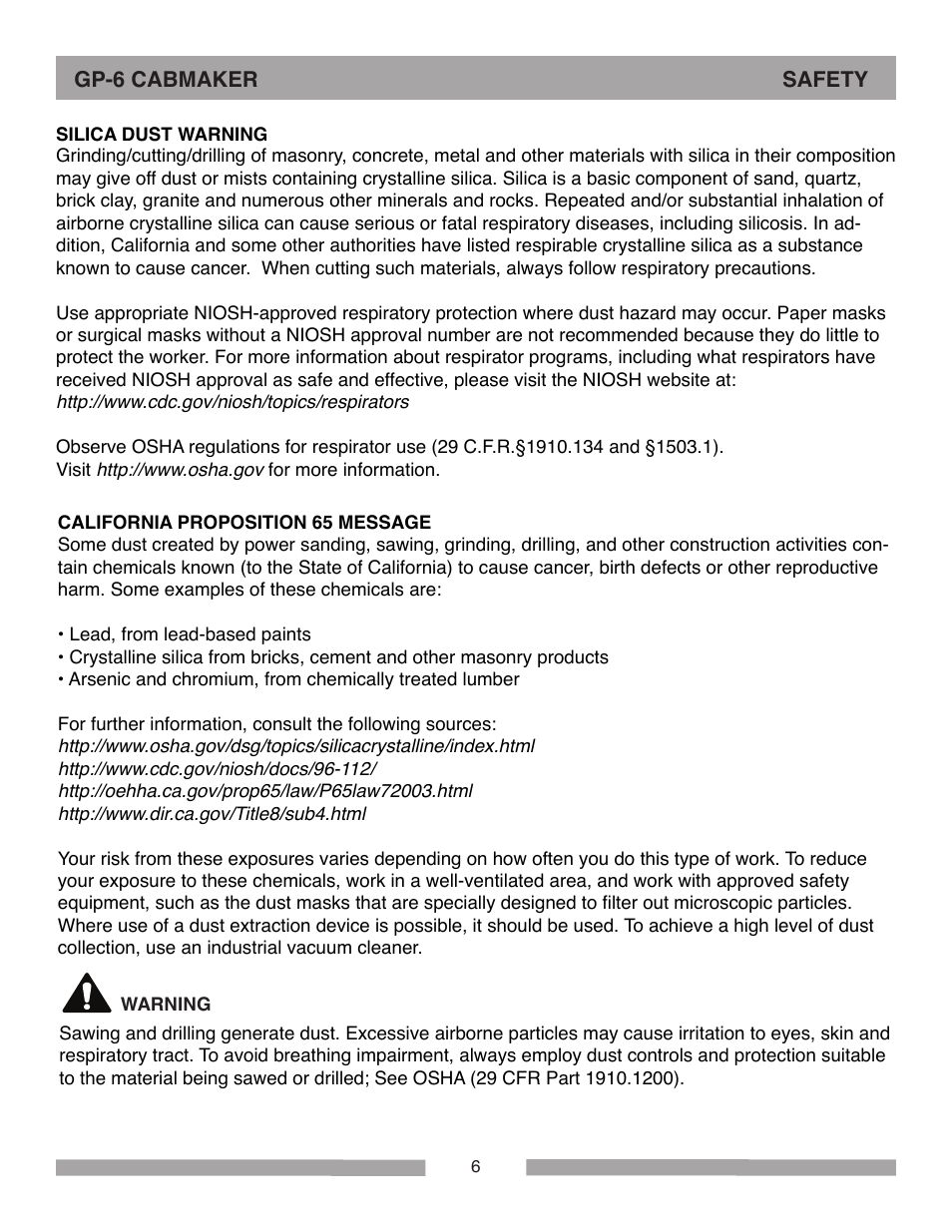 Barranca Diamond GP-6 Cabmaker User Manual | Page 6 / 40