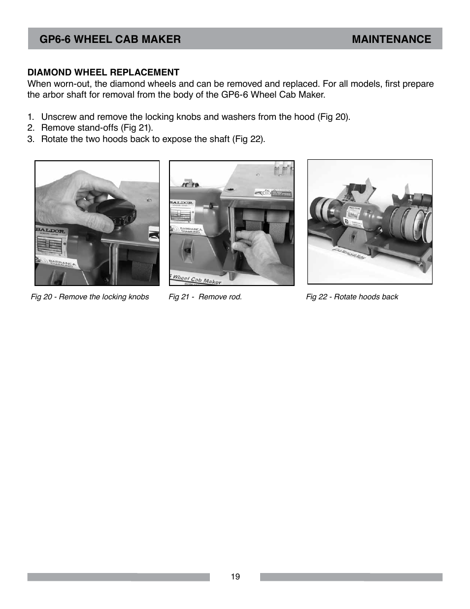 Barranca Diamond GP6-6 Wheel Cab Maker User Manual | Page 19 / 36