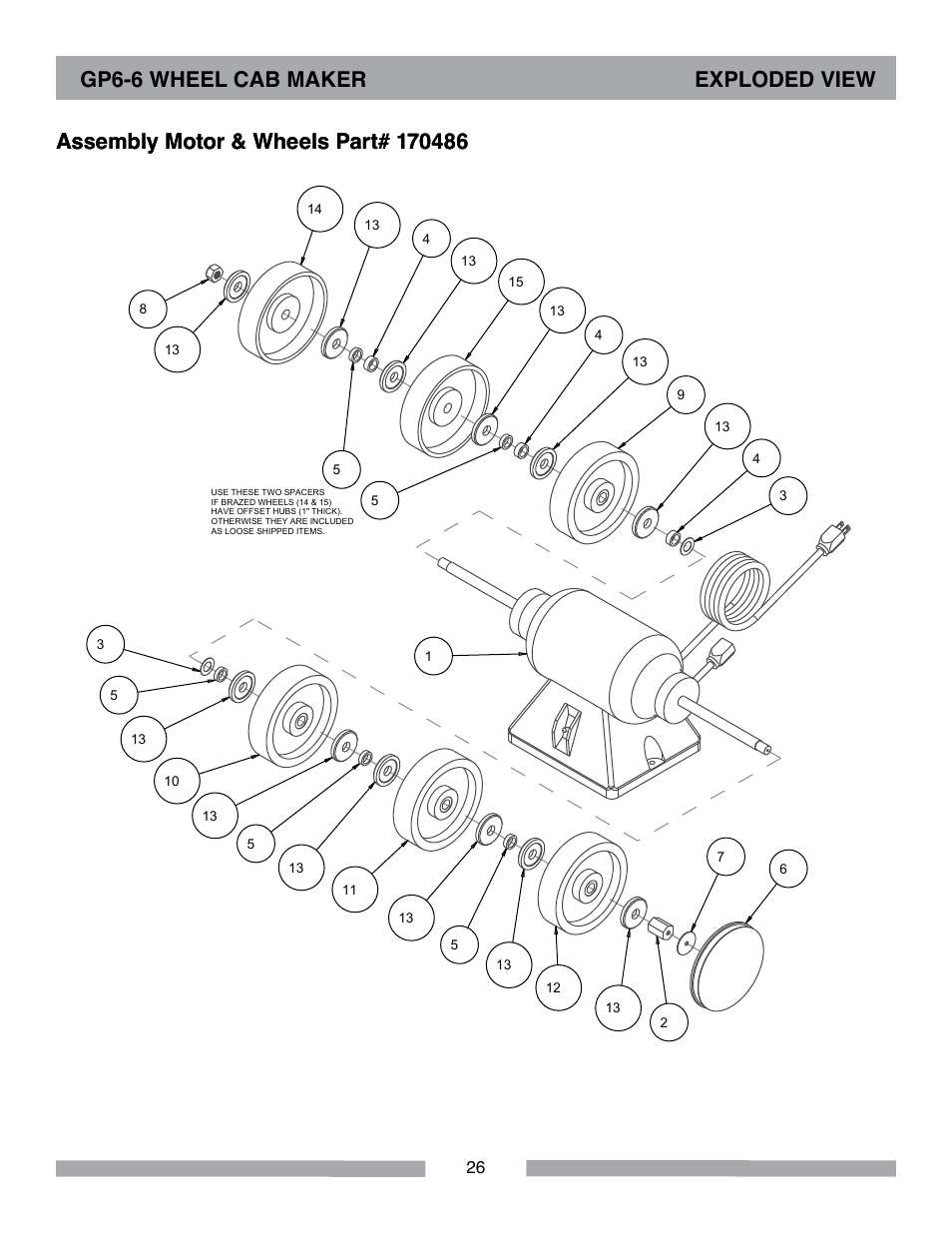 Gp6-6 wheel cab maker exploded view | Barranca Diamond GP6-6 Wheel Cab Maker User Manual | Page 26 / 36