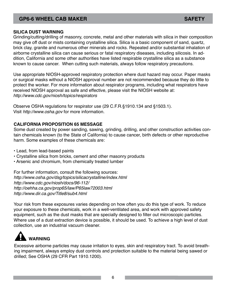 Barranca Diamond GP6-6 Wheel Cab Maker User Manual | Page 6 / 36