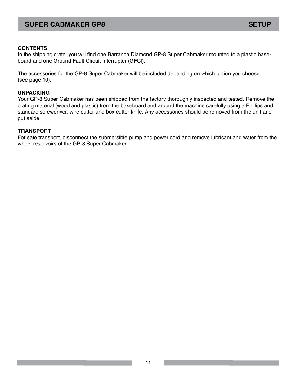 Barranca Diamond SUPER CABMAKER-GP8 User Manual | Page 11 / 32