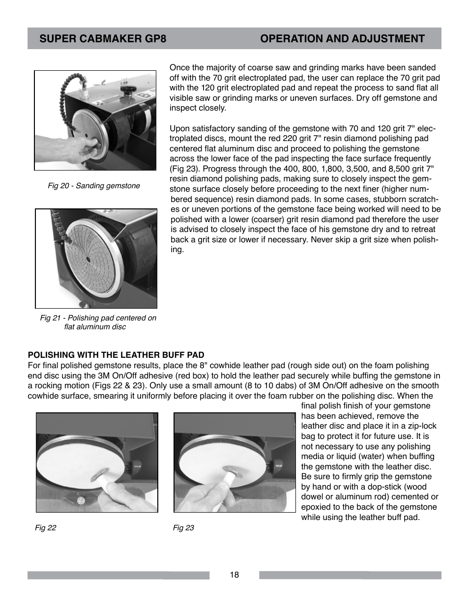 Super cabmaker gp8 operation and adjustment | Barranca Diamond SUPER CABMAKER-GP8 User Manual | Page 18 / 32