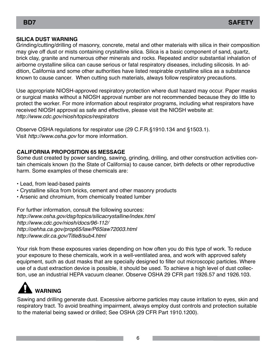 Barranca Diamond BD7 Trim Saw User Manual | Page 6 / 28