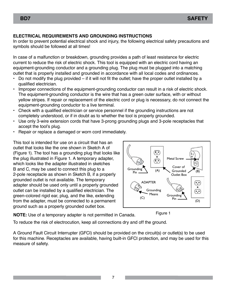 Bd7 safety | Barranca Diamond BD7 Trim Saw User Manual | Page 7 / 28