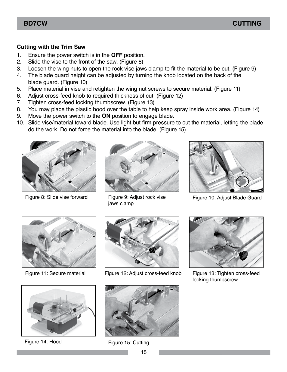 Barranca Diamond BD7CW Trim Saw User Manual | Page 15 / 28