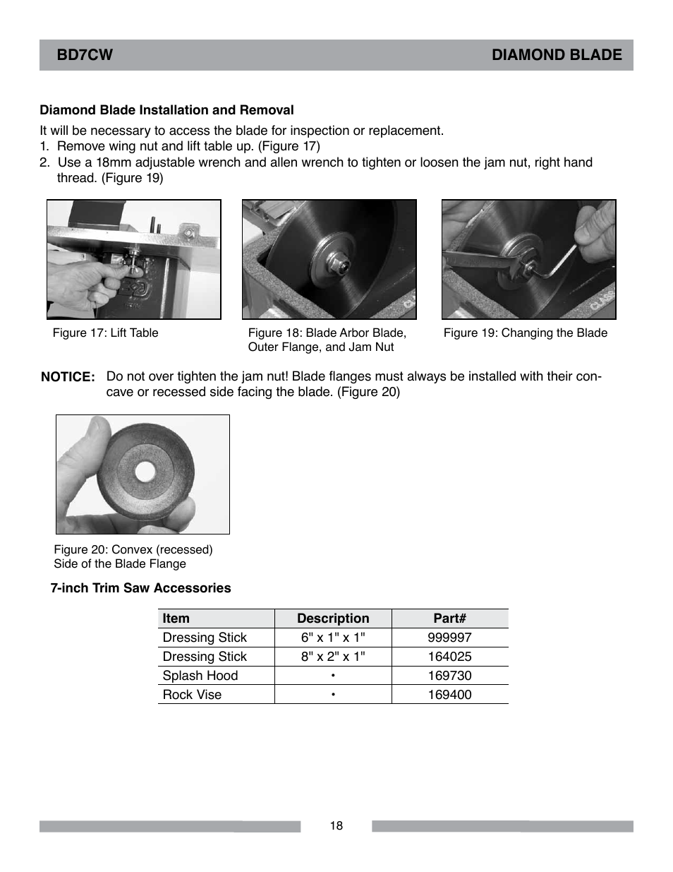 Barranca Diamond BD7CW Trim Saw User Manual | Page 18 / 28