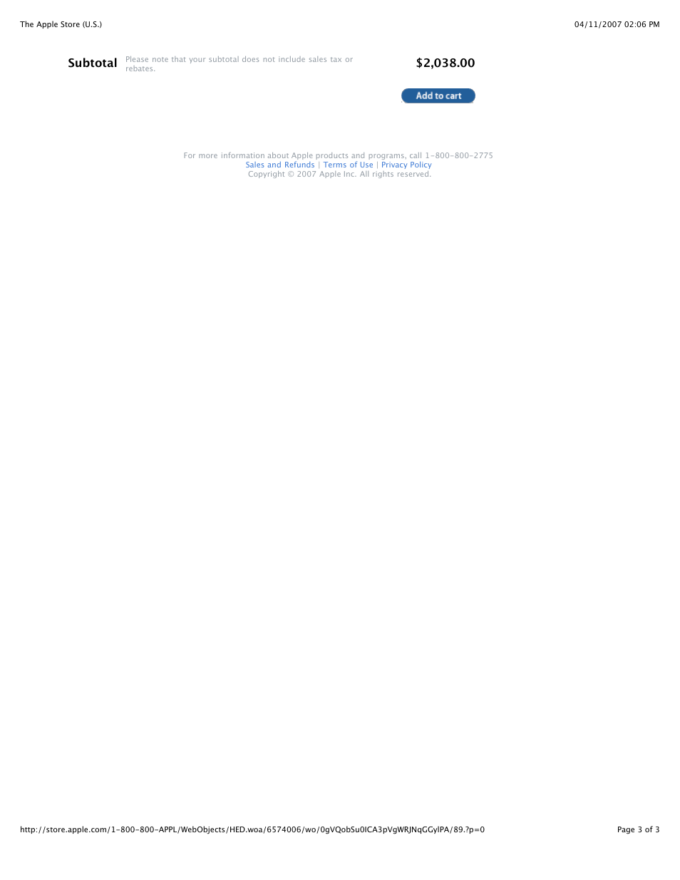 Subtotal | Apple MacBook Pro Mac Computer User Manual | Page 3 / 3