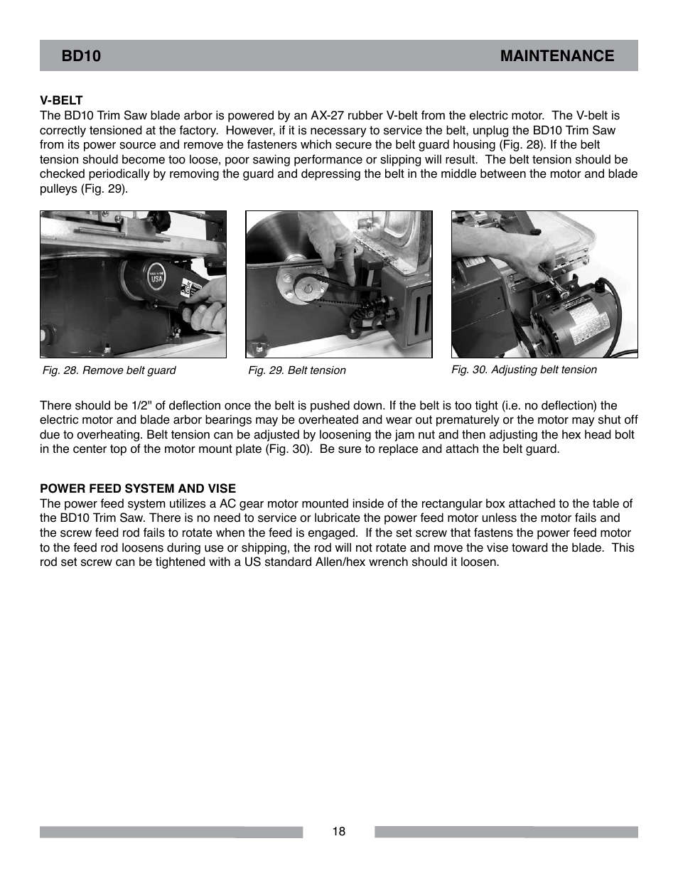 Barranca Diamond BD10 Power Feed Trim Saw User Manual | Page 18 / 36