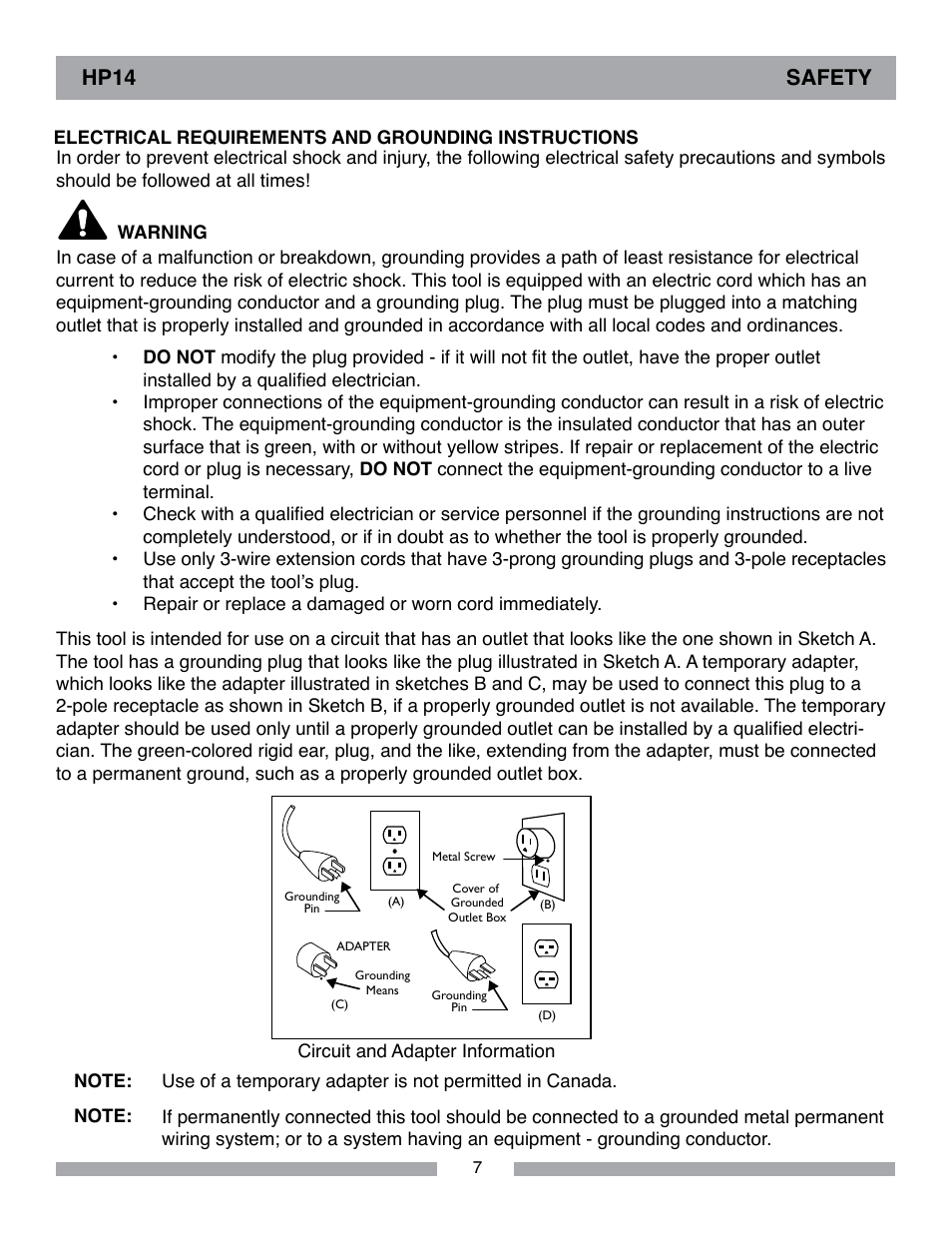 Hp14 safety | Barranca Diamond HP14 Slab Saw User Manual | Page 7 / 32