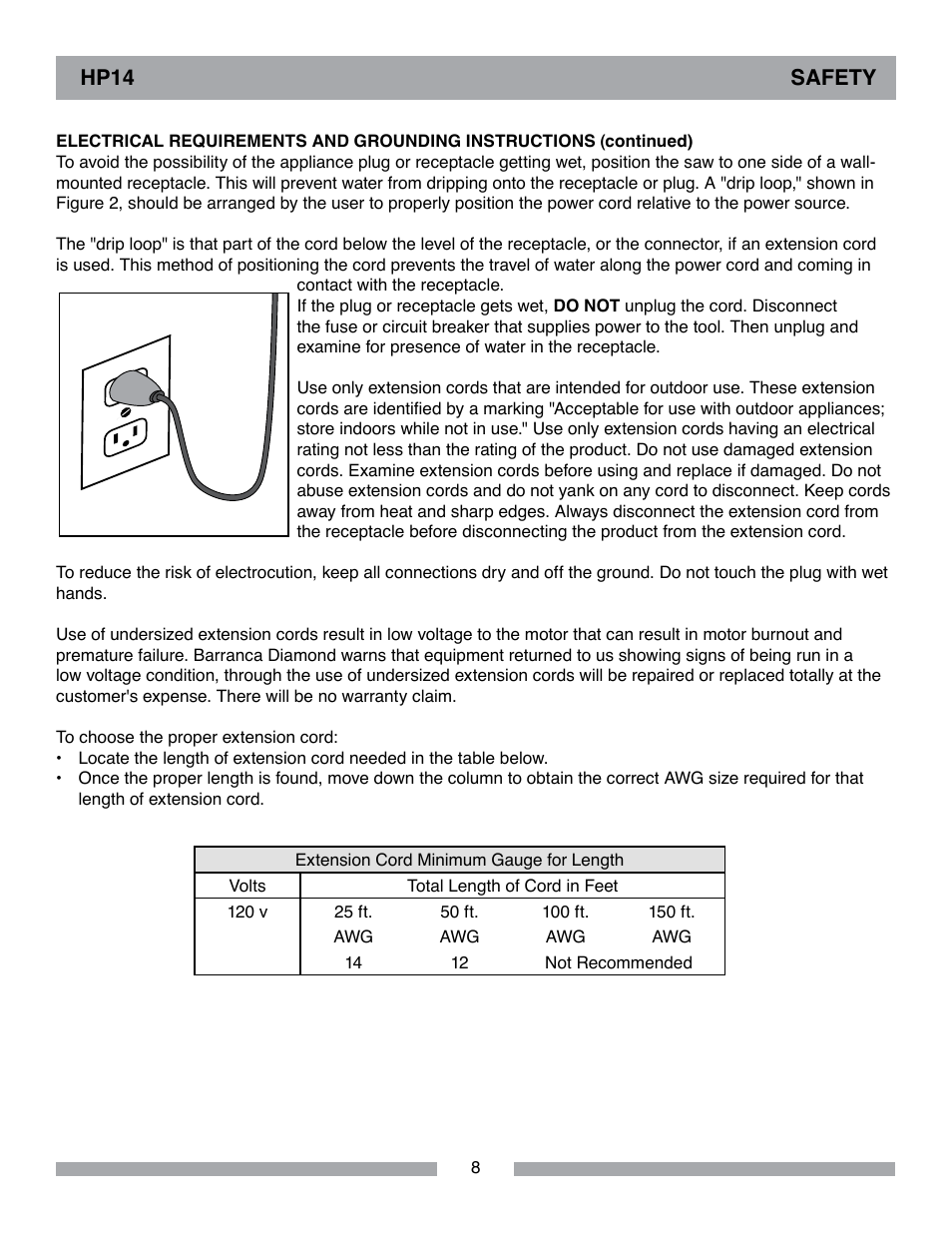 Barranca Diamond HP14 Slab Saw User Manual | Page 8 / 32