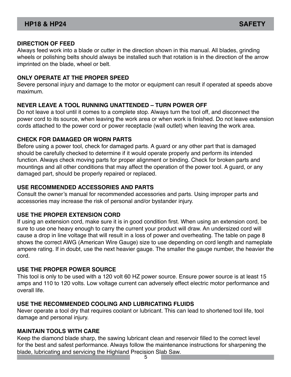 Barranca Diamond HP18 Slab Saw User Manual | Page 5 / 40