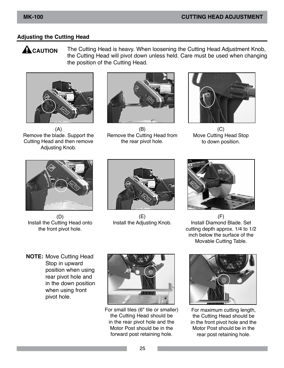 Barranca Diamond MK-100 TILE SAW User Manual | Page 25 / 44