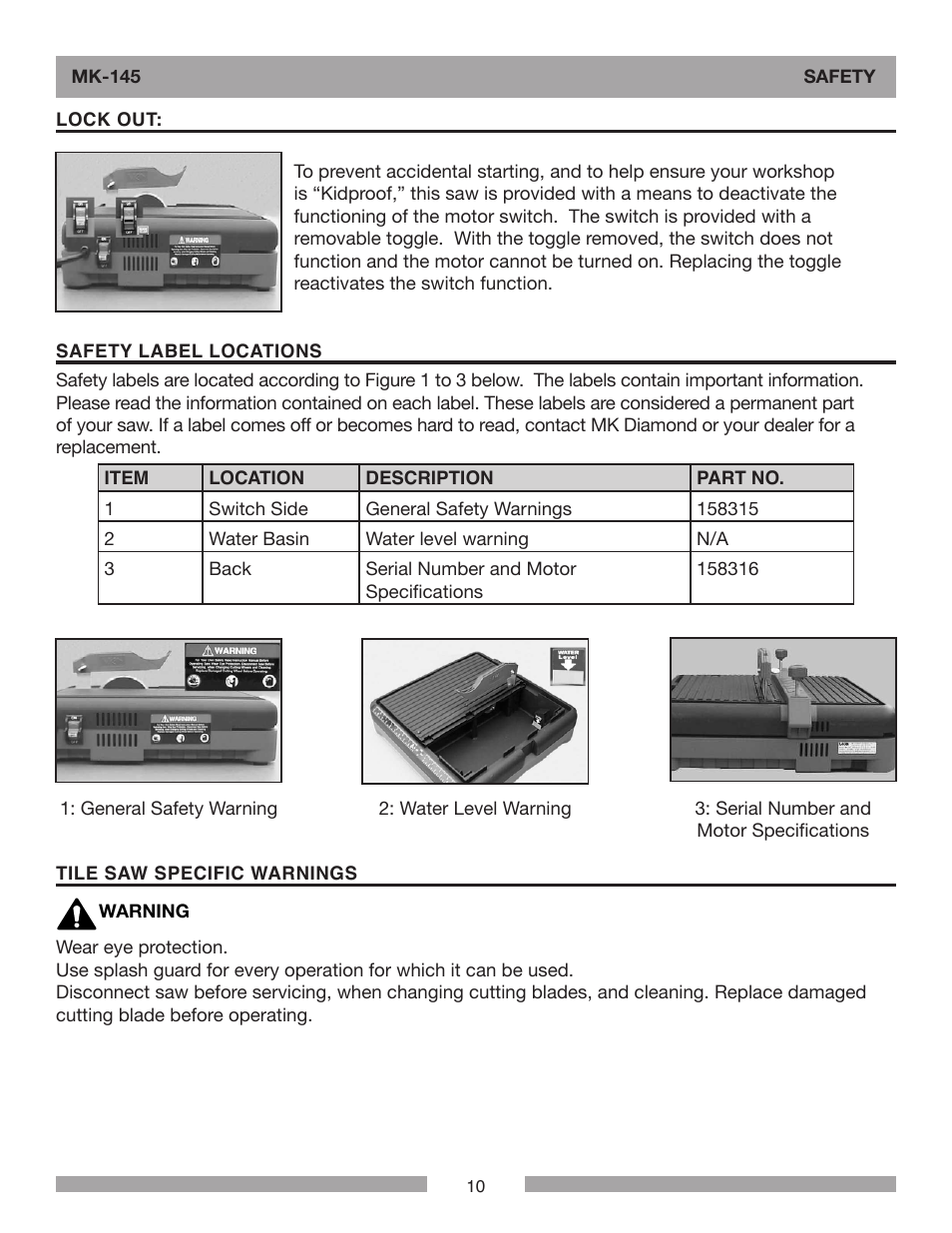 Barranca Diamond MK-145 Tile Saw User Manual | Page 10 / 32