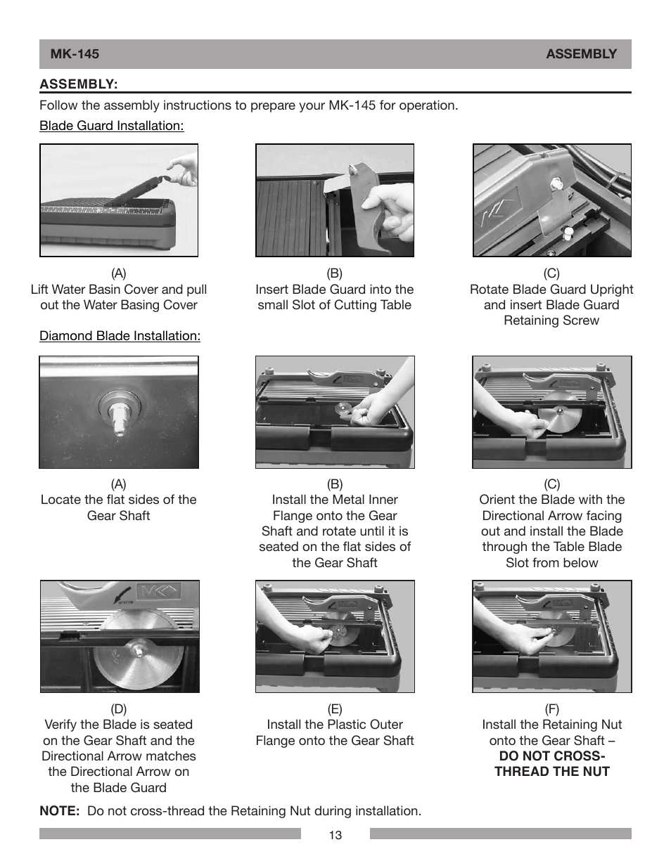 Barranca Diamond MK-145 Tile Saw User Manual | Page 13 / 32