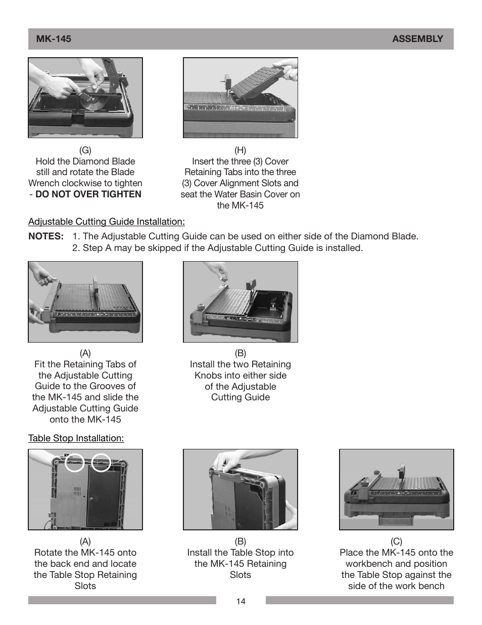 Barranca Diamond MK-145 Tile Saw User Manual | Page 14 / 32