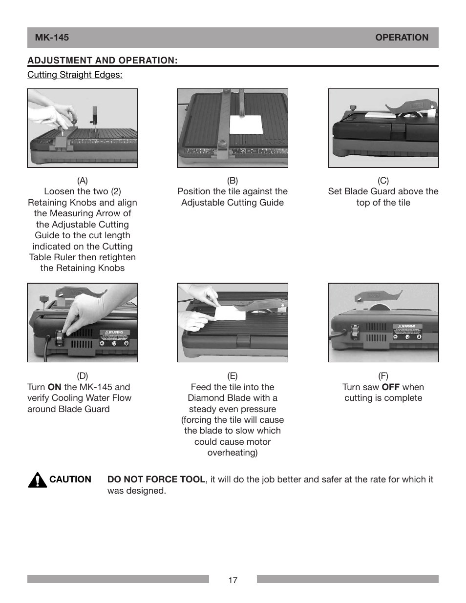 Barranca Diamond MK-145 Tile Saw User Manual | Page 17 / 32