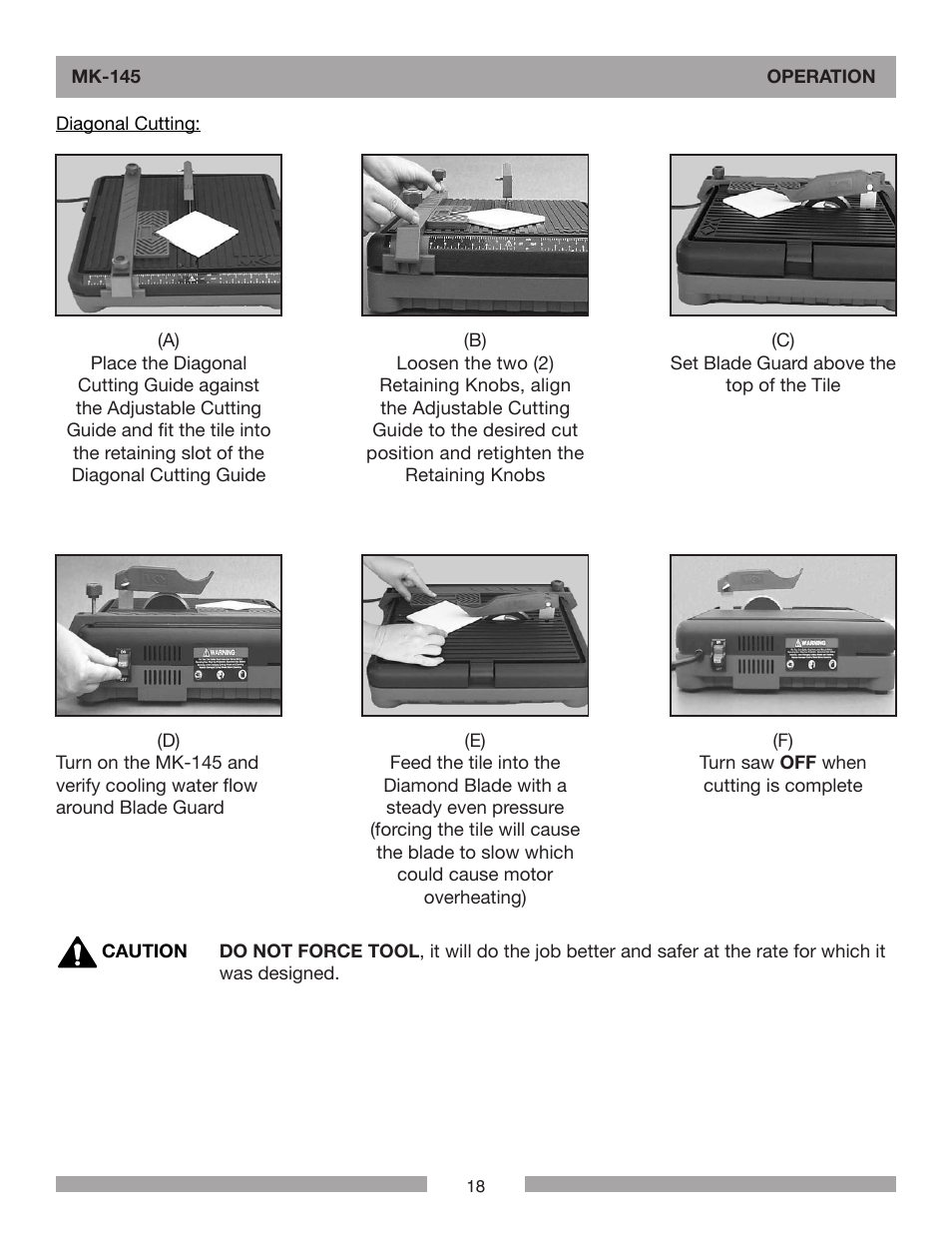 Barranca Diamond MK-145 Tile Saw User Manual | Page 18 / 32