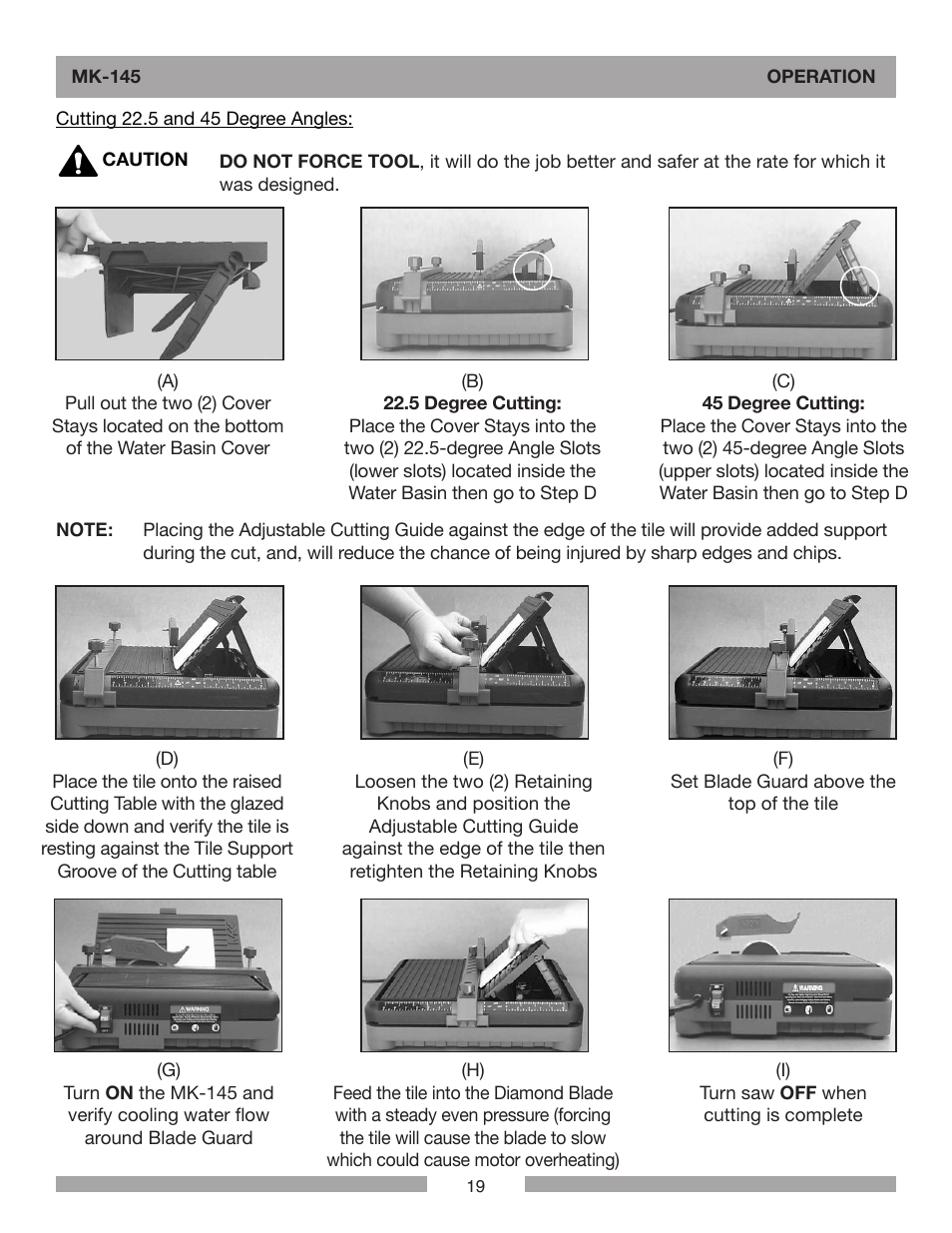 Barranca Diamond MK-145 Tile Saw User Manual | Page 19 / 32