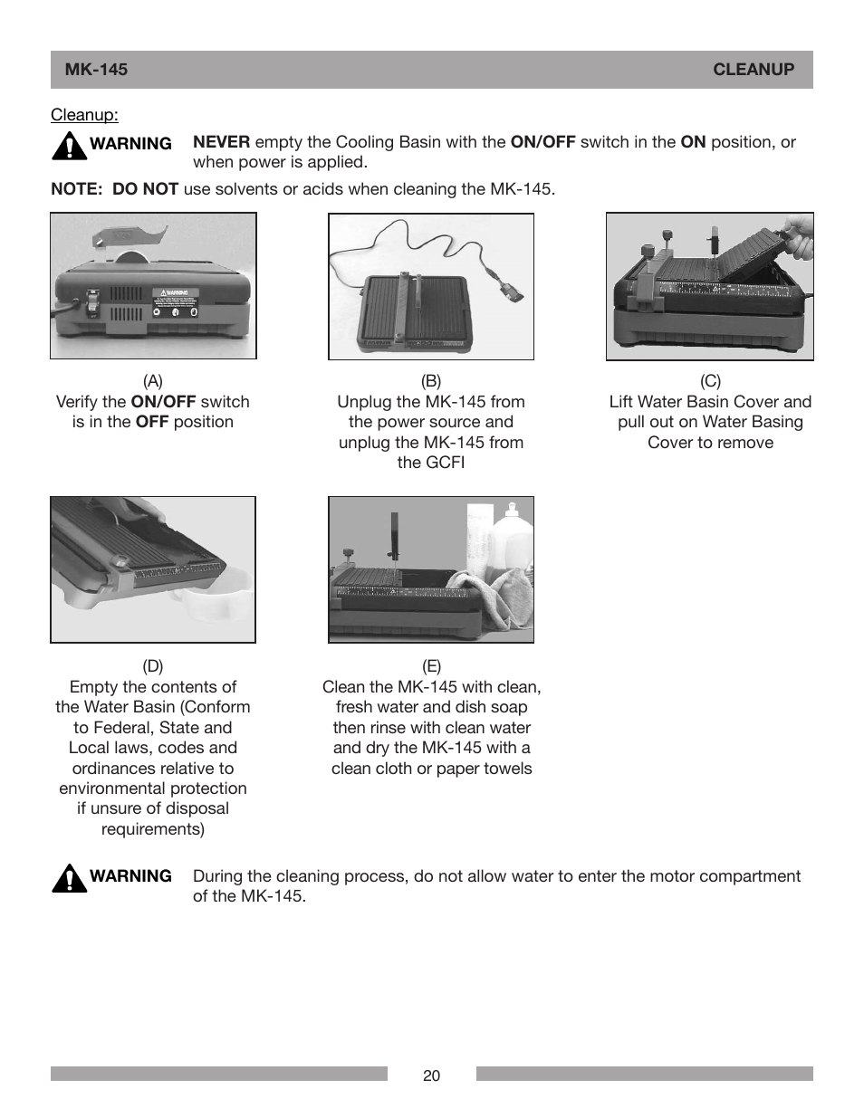 Barranca Diamond MK-145 Tile Saw User Manual | Page 20 / 32