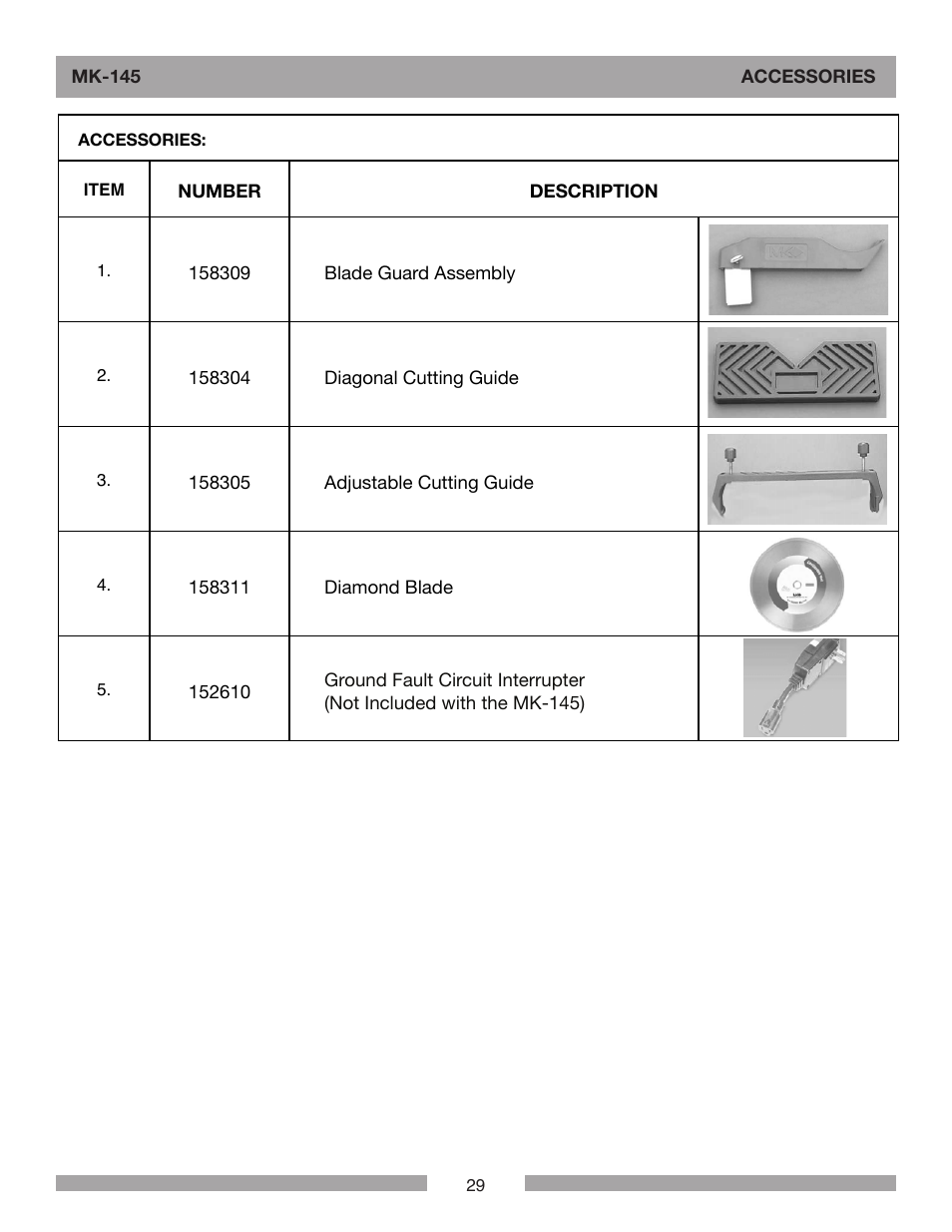 Barranca Diamond MK-145 Tile Saw User Manual | Page 29 / 32