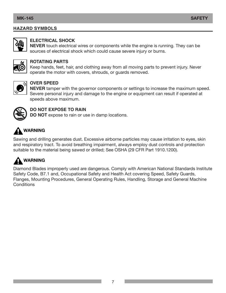 Barranca Diamond MK-145 Tile Saw User Manual | Page 7 / 32