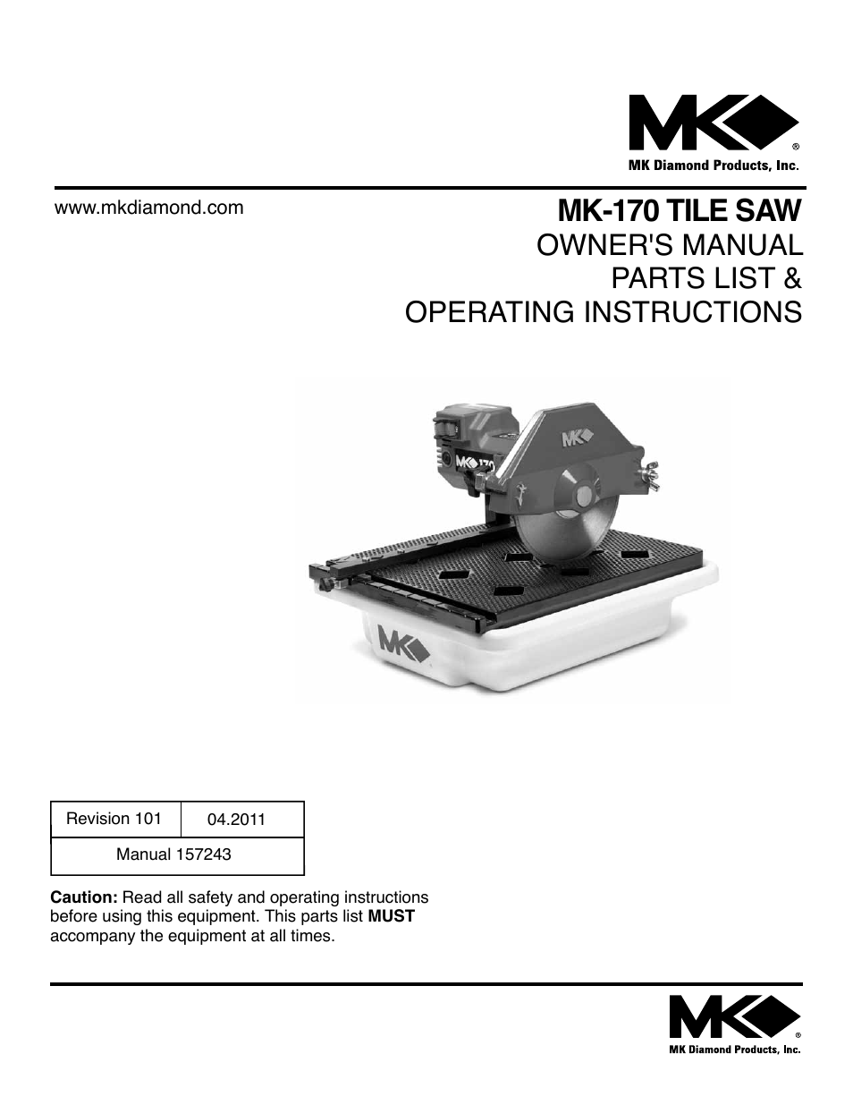 MK Diamond MK-170 User Manual | 36 pages