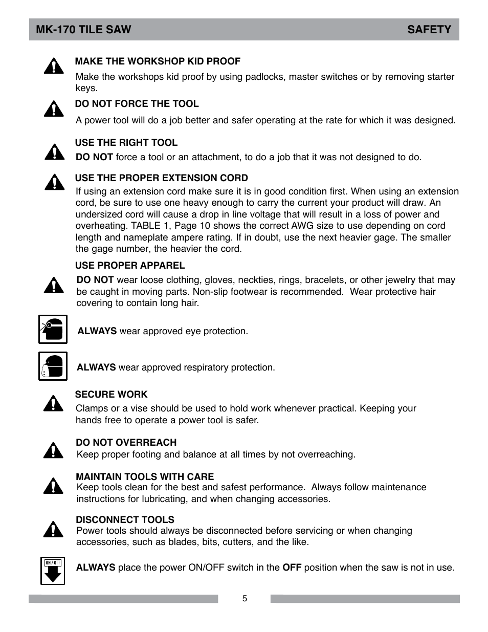 MK Diamond MK-170 User Manual | Page 5 / 36