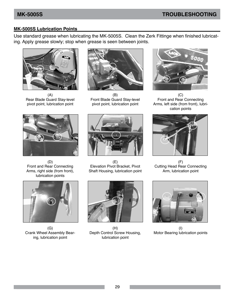 Mk-5005s troubleshooting | Barranca Diamond MK-5005S Block Saw User Manual | Page 29 / 56