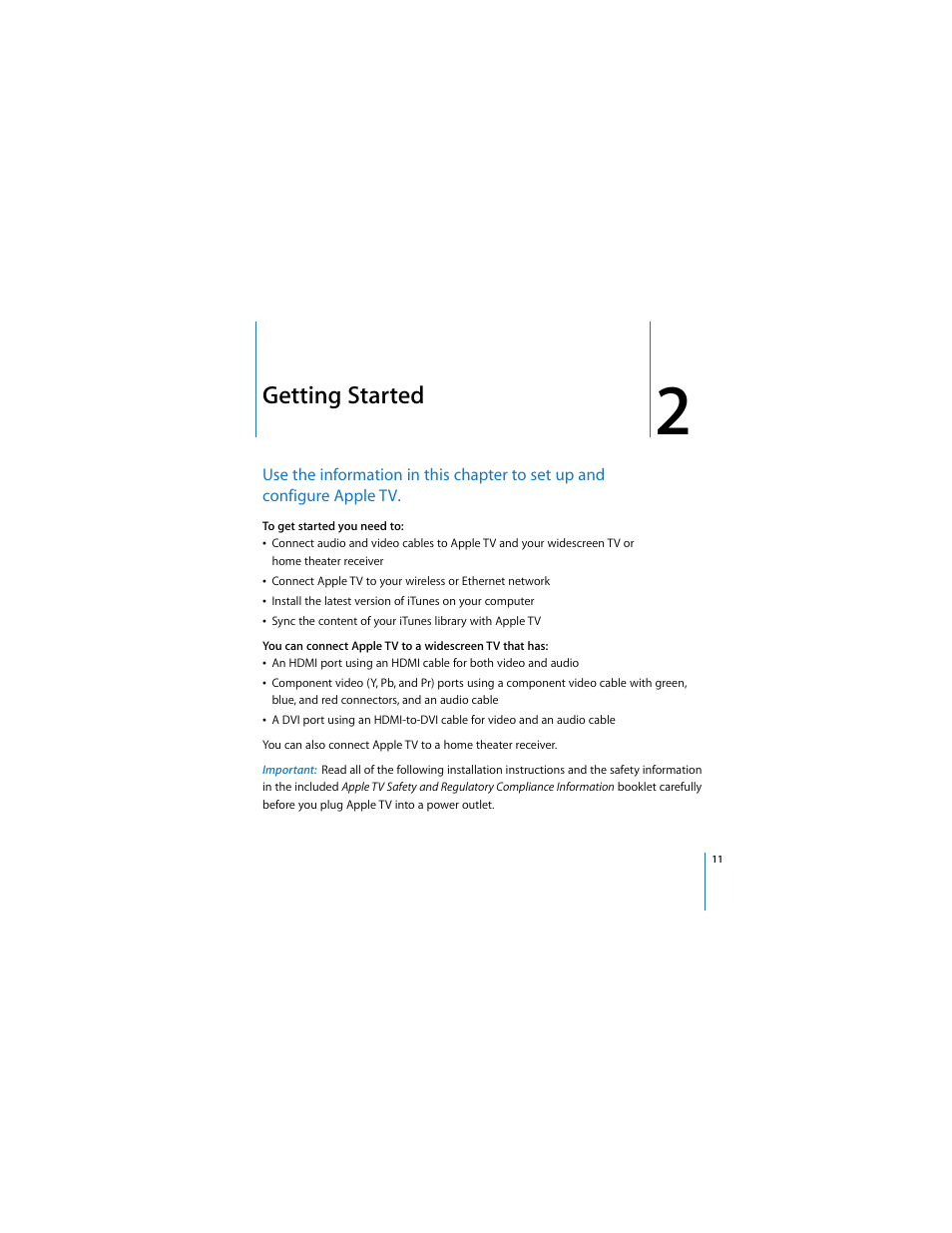 Getting started | Apple TV User Manual | Page 11 / 48