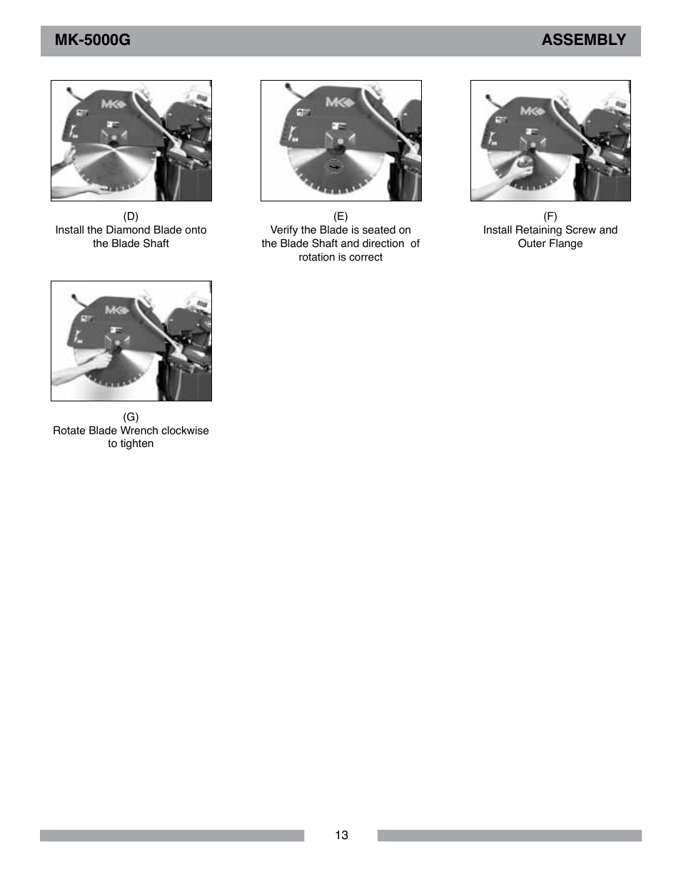 Mk-5000g assembly | Barranca Diamond MK-5009G/5013G User Manual | Page 13 / 56