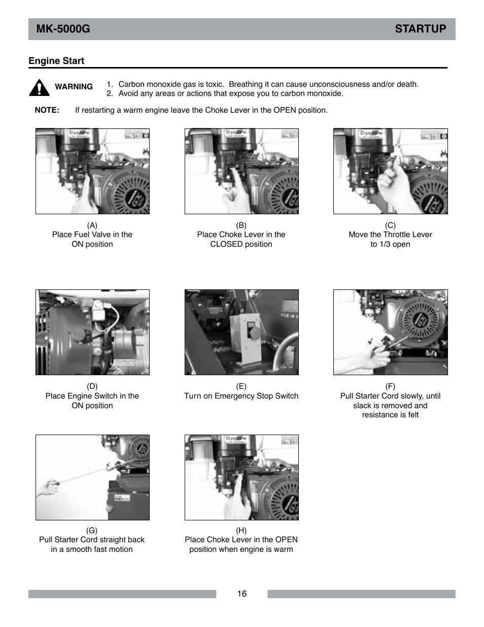 Mk-5000g startup | Barranca Diamond MK-5009G/5013G User Manual | Page 16 / 56