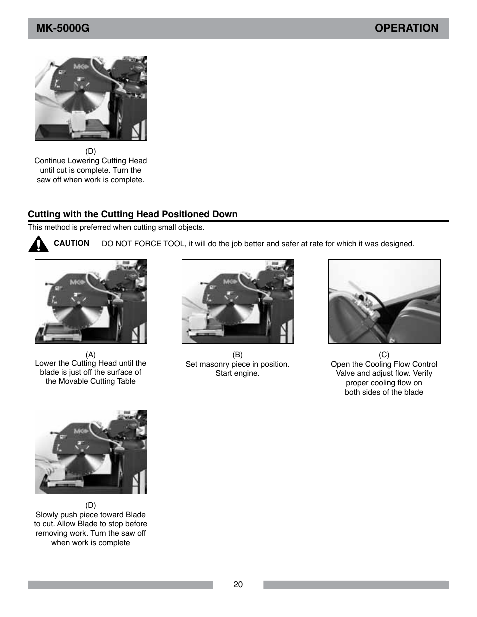 Mk-5000g operation | Barranca Diamond MK-5009G/5013G User Manual | Page 20 / 56