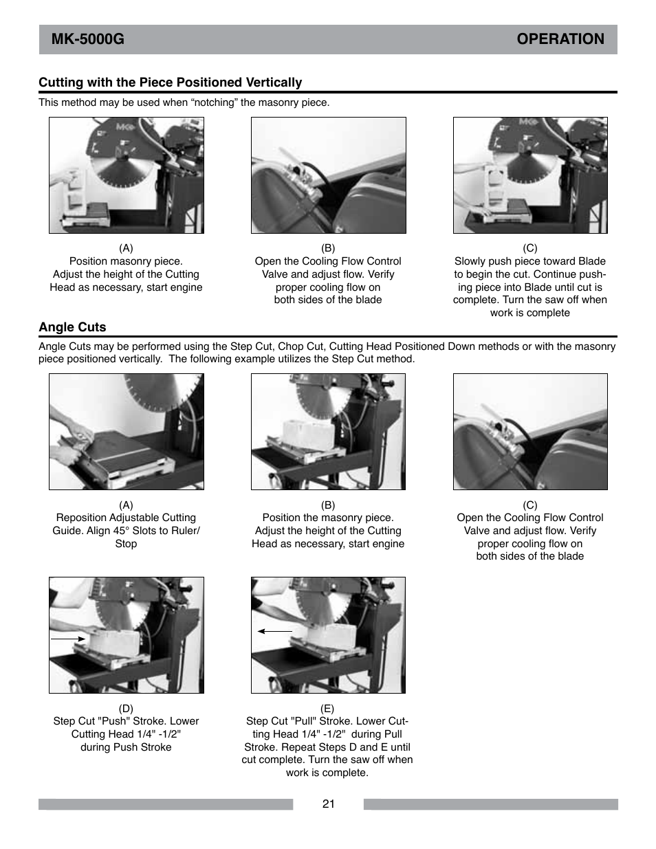 Mk-5000g operation | Barranca Diamond MK-5009G/5013G User Manual | Page 21 / 56