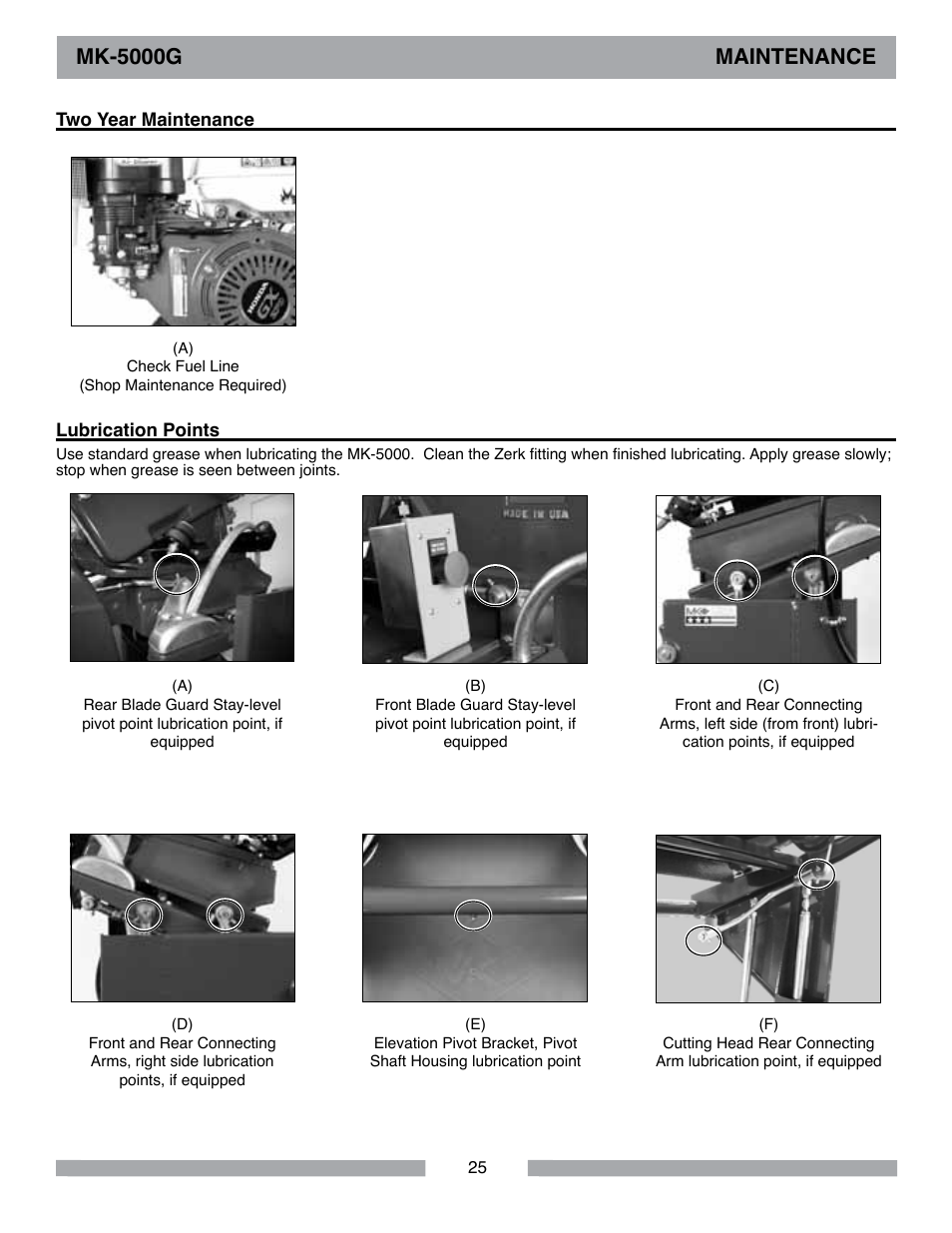 Mk-5000g maintenance | Barranca Diamond MK-5009G/5013G User Manual | Page 25 / 56