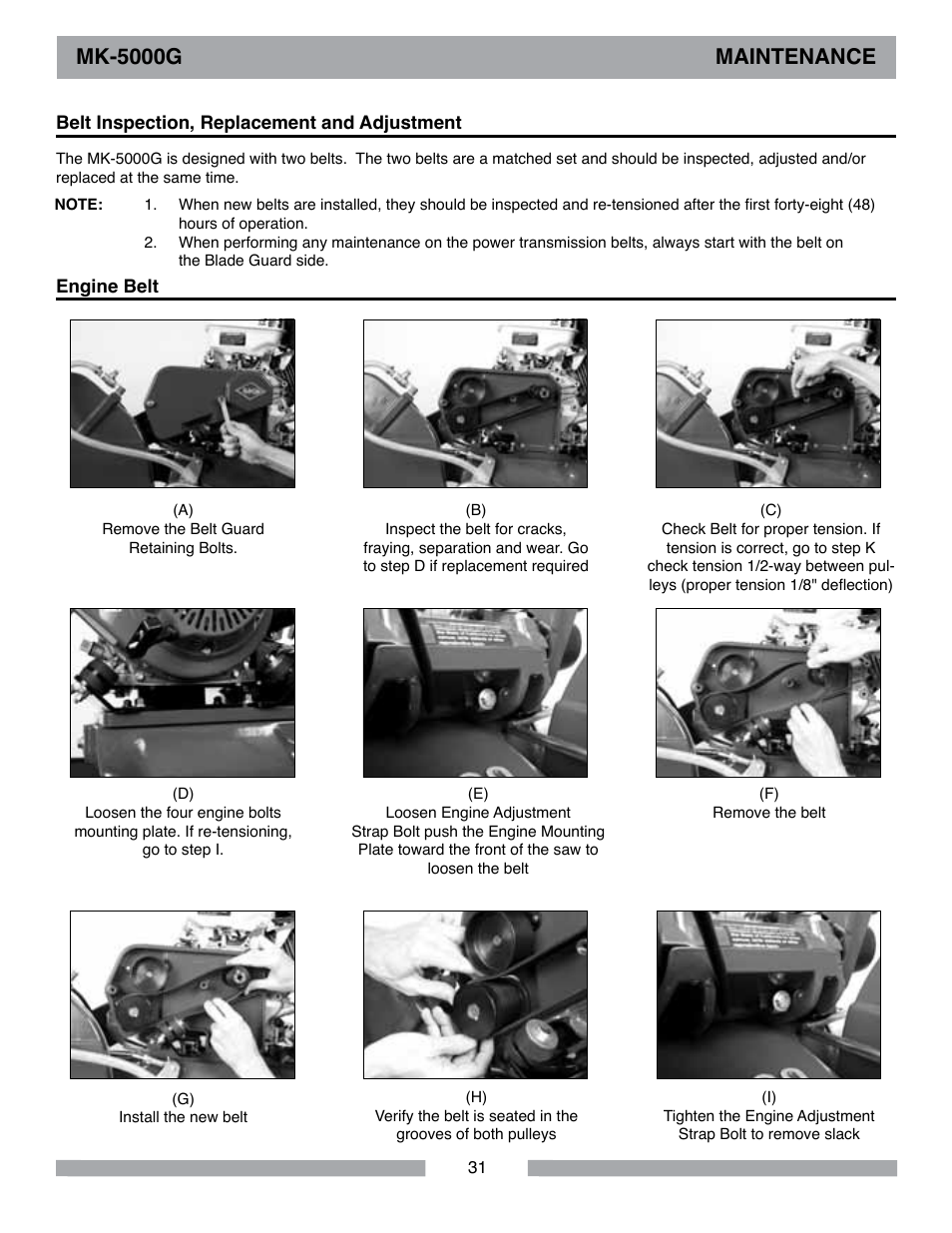 Mk-5000g maintenance | Barranca Diamond MK-5009G/5013G User Manual | Page 31 / 56