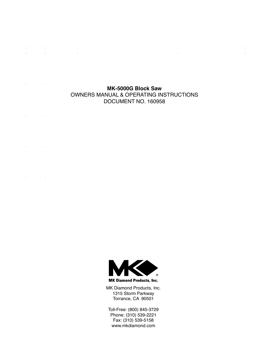 Barranca Diamond MK-5009G/5013G User Manual | Page 56 / 56