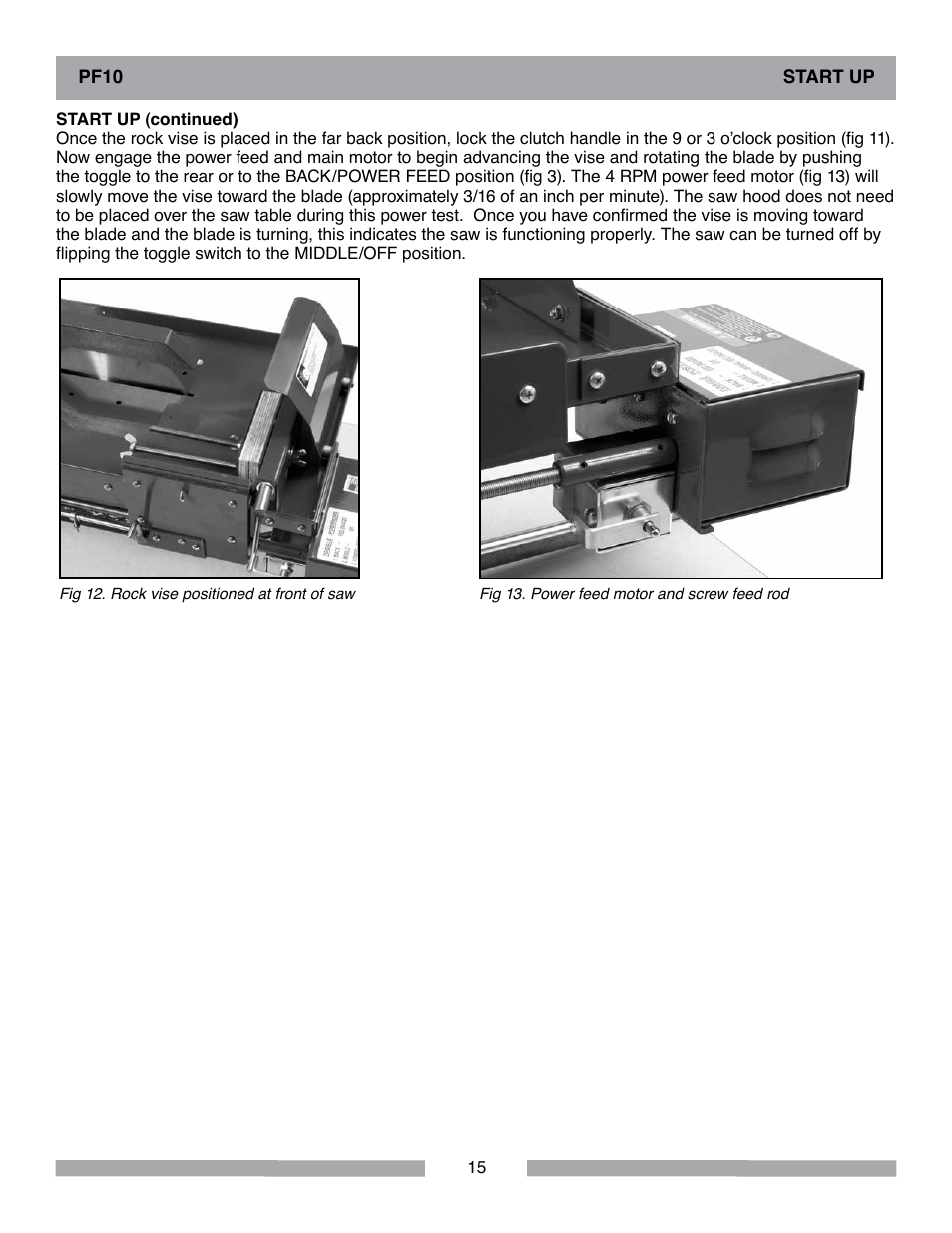 Barranca Diamond PF10 Power Feed Trim Saw User Manual | Page 15 / 36