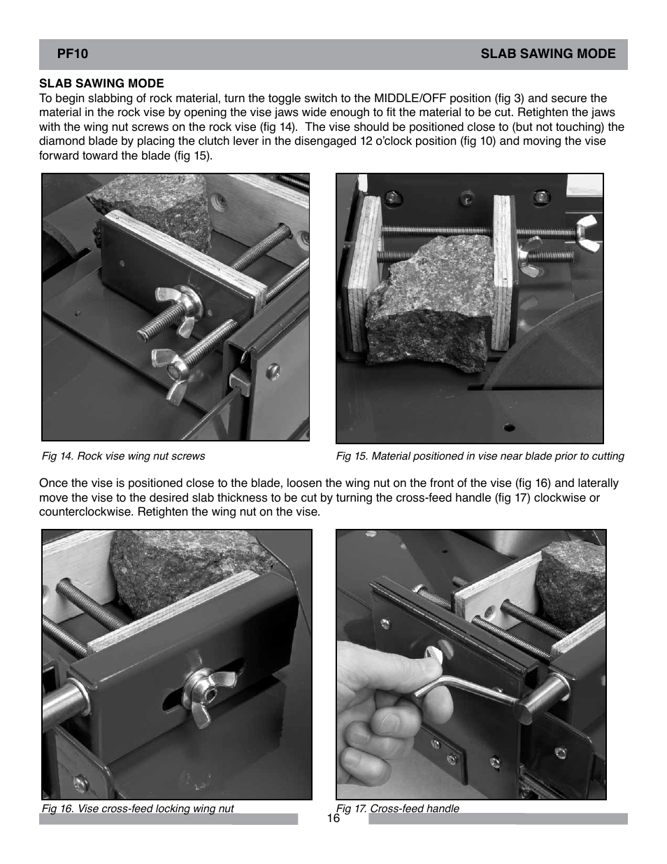 Barranca Diamond PF10 Power Feed Trim Saw User Manual | Page 16 / 36