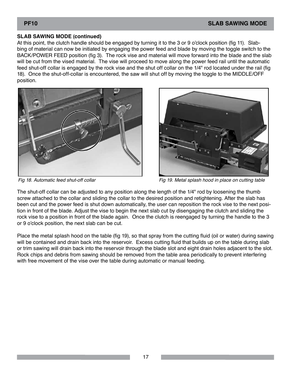 Barranca Diamond PF10 Power Feed Trim Saw User Manual | Page 17 / 36