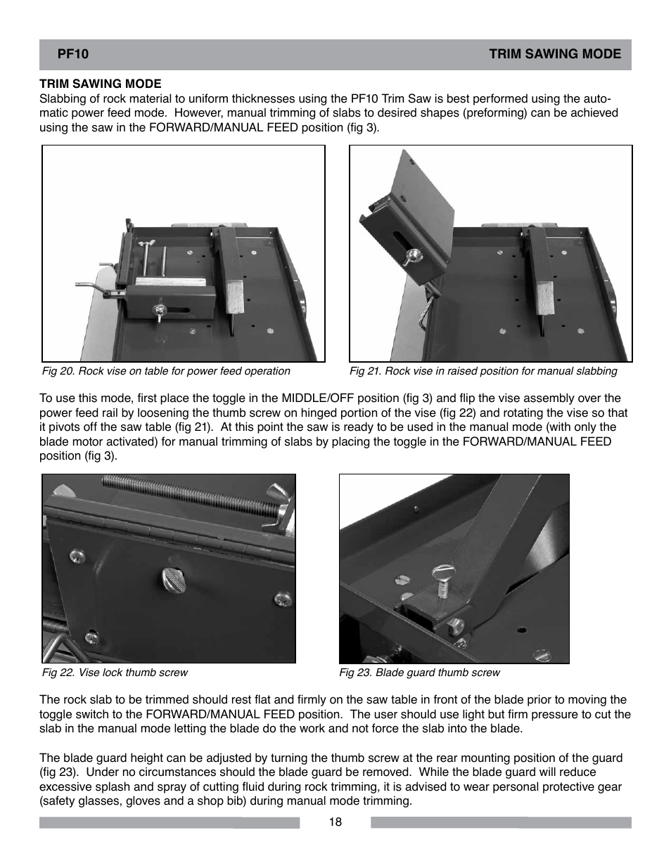 Barranca Diamond PF10 Power Feed Trim Saw User Manual | Page 18 / 36