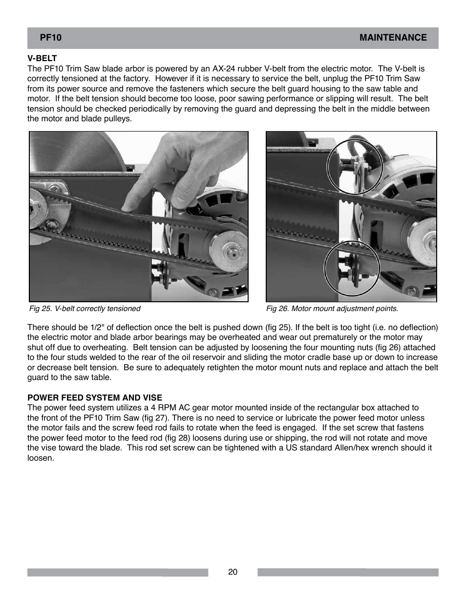 Barranca Diamond PF10 Power Feed Trim Saw User Manual | Page 20 / 36