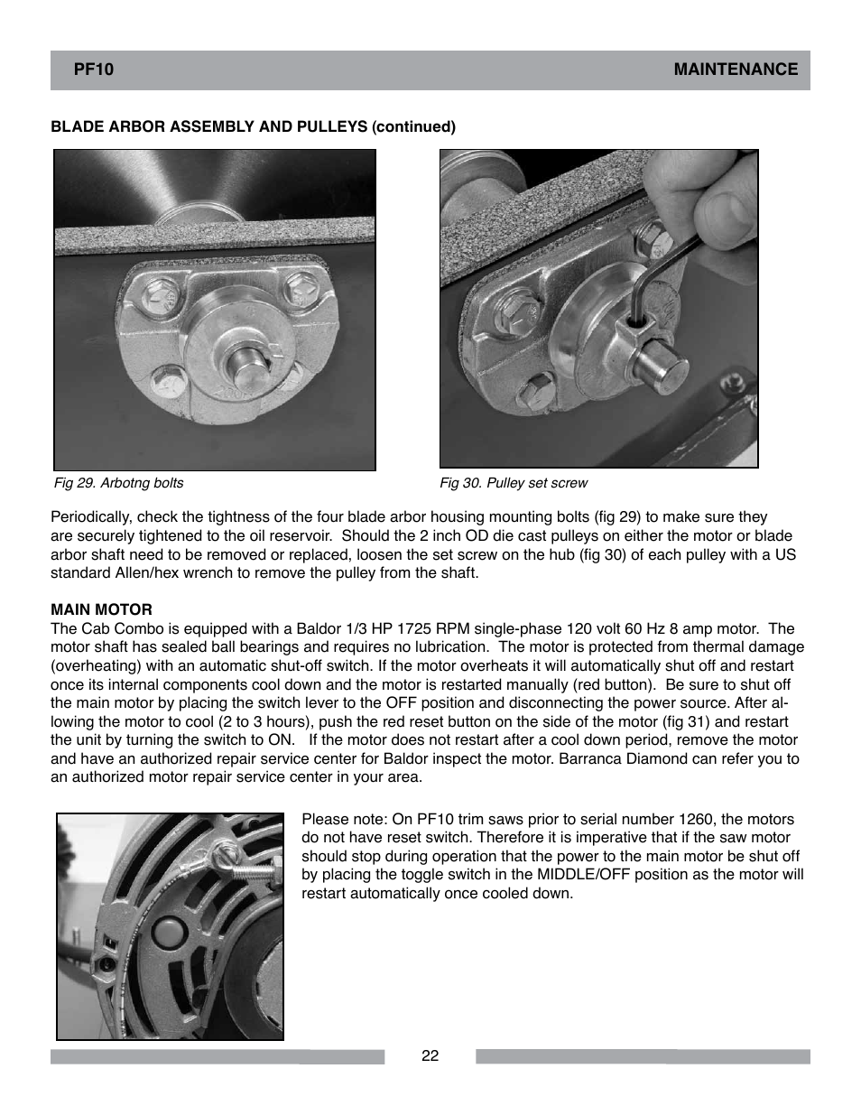 Barranca Diamond PF10 Power Feed Trim Saw User Manual | Page 22 / 36